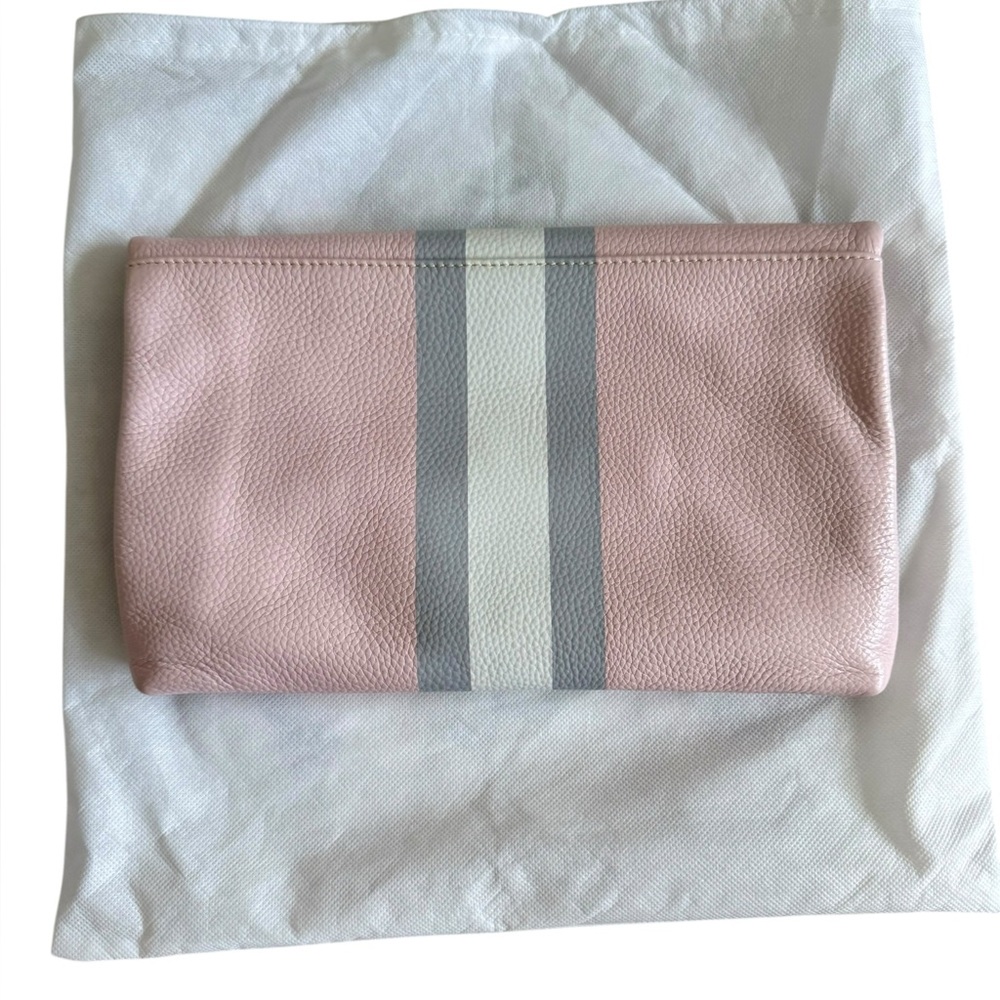 J. McLaughlin Pinn and Gray Clutch Bag with Gold Bamboo Hardware - Picture 2 of 10